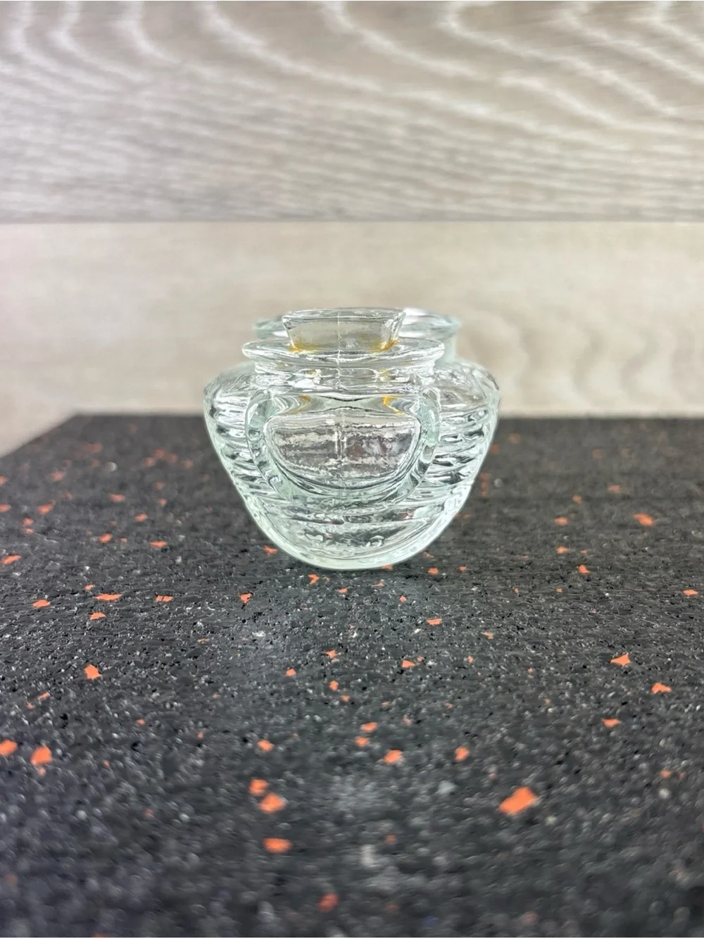 Vintage Art Deco Style Glass Bird Cage Feeder  Seed Water Bowl USA 2.75” X 1.75”